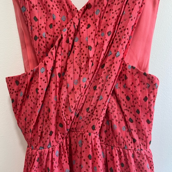 Ulla Johnson Arisa Mini Dress in Hibiscus, Silk Chiffon, Crossover neckline 10 - Picture 4 of 16